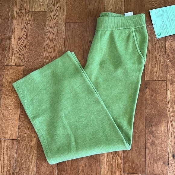 Ladies Denim&Co wide leg sweater knit cropped ankle pants w pockets - Picture 5 of 7